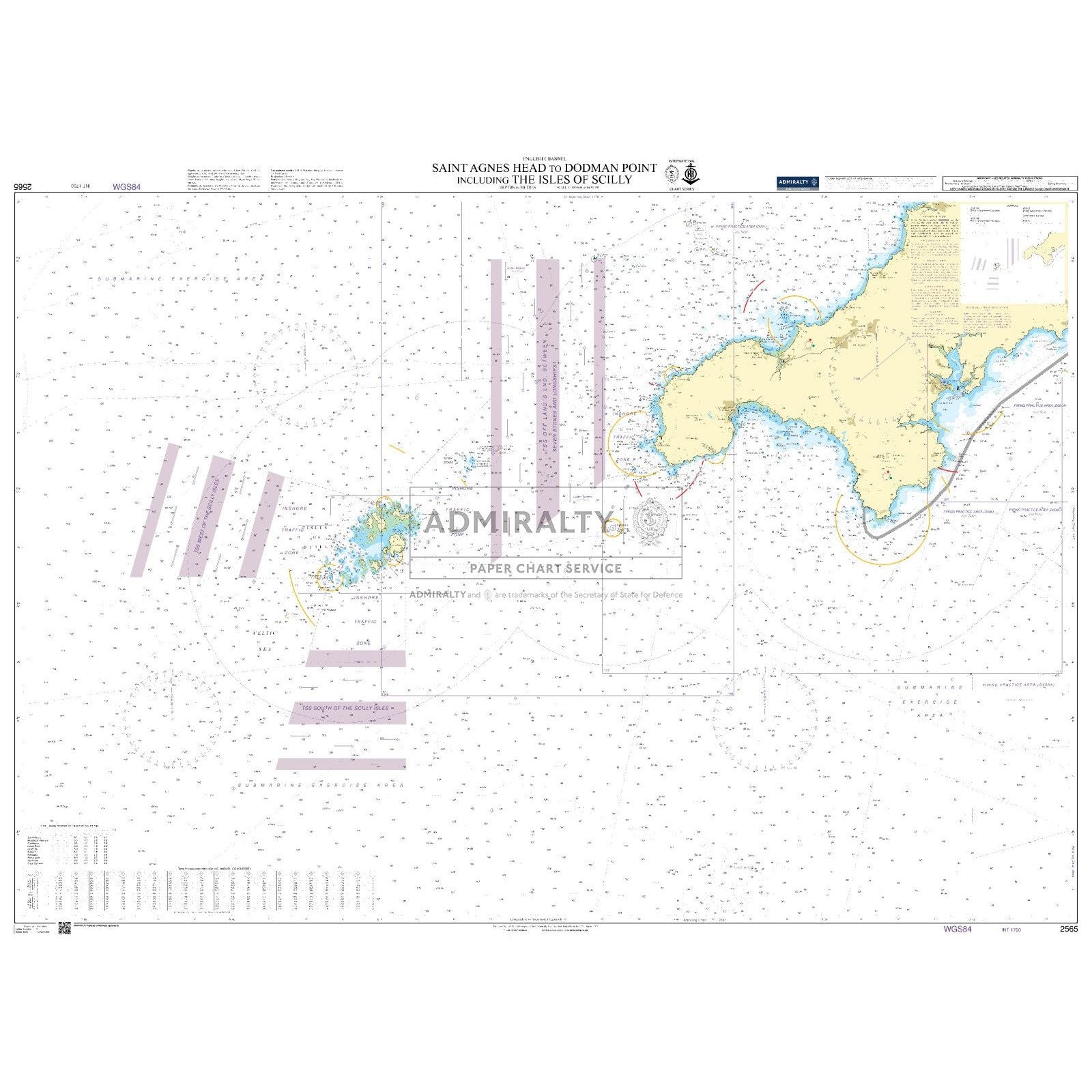Admiralty Chart 2565: Saint Agnes Head to Dodman Point including the Isles of Scilly