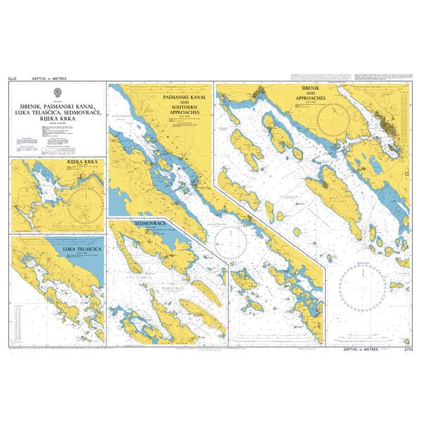 Admiralty Chart 2773: Sibenik, Pasmanski Kanal, Luka Telascica, Sedmovrace, Rijeka Krka
