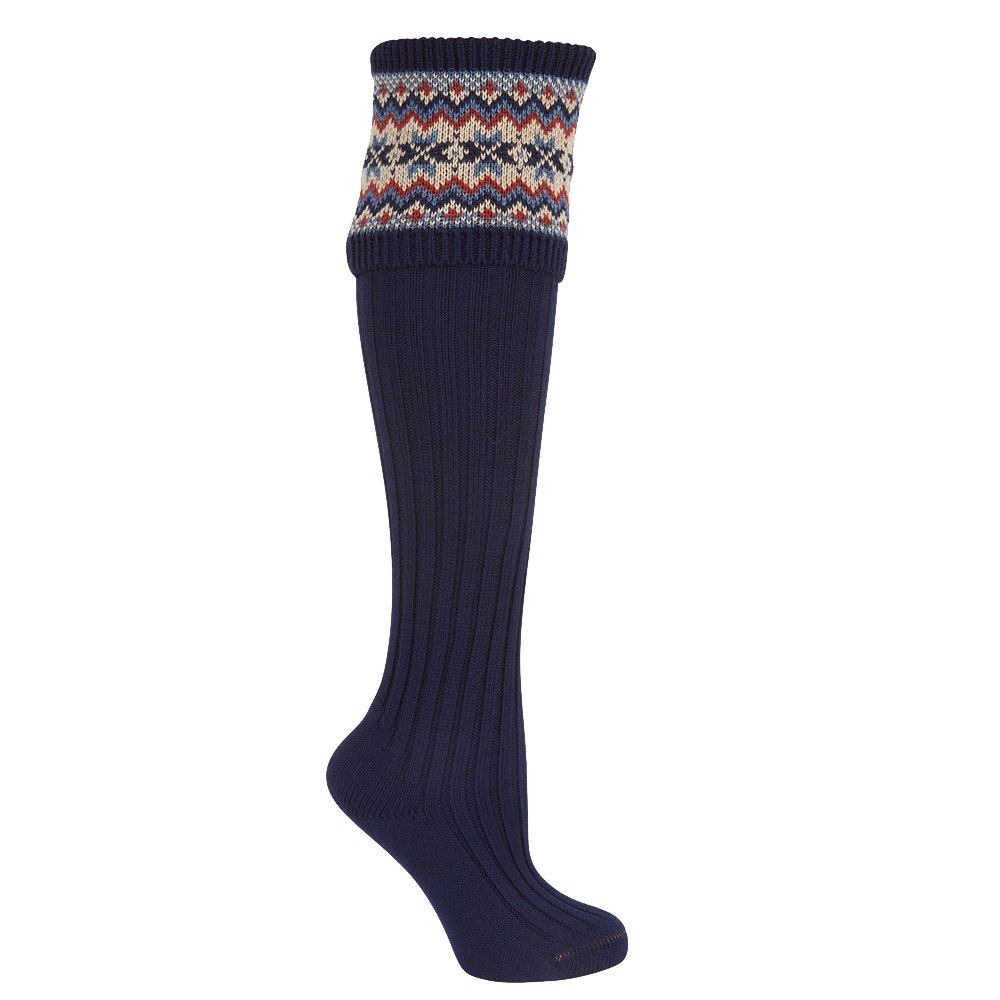 Farlows Ladies Fairisle Knitted Shooting Sock